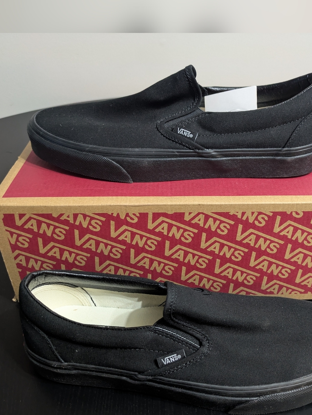 Vans Men’s Slip-On Canvas Sneakers — Black
